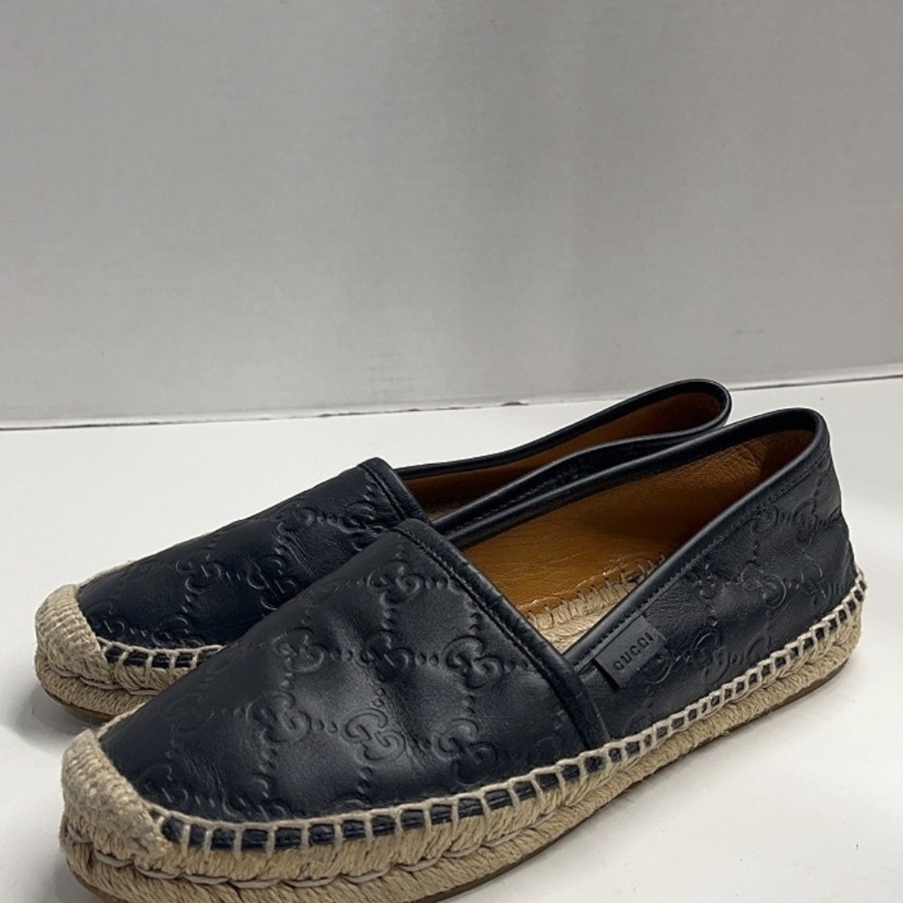 GUCCI Black Espadrille Slip-On Shoes - Picture 7 of 7